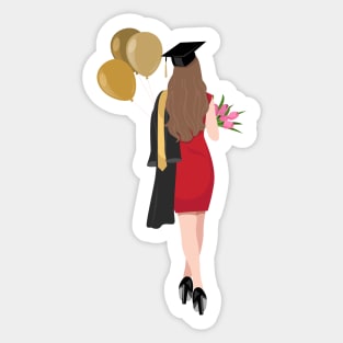 Girl Graduation Congrats Design Sticker